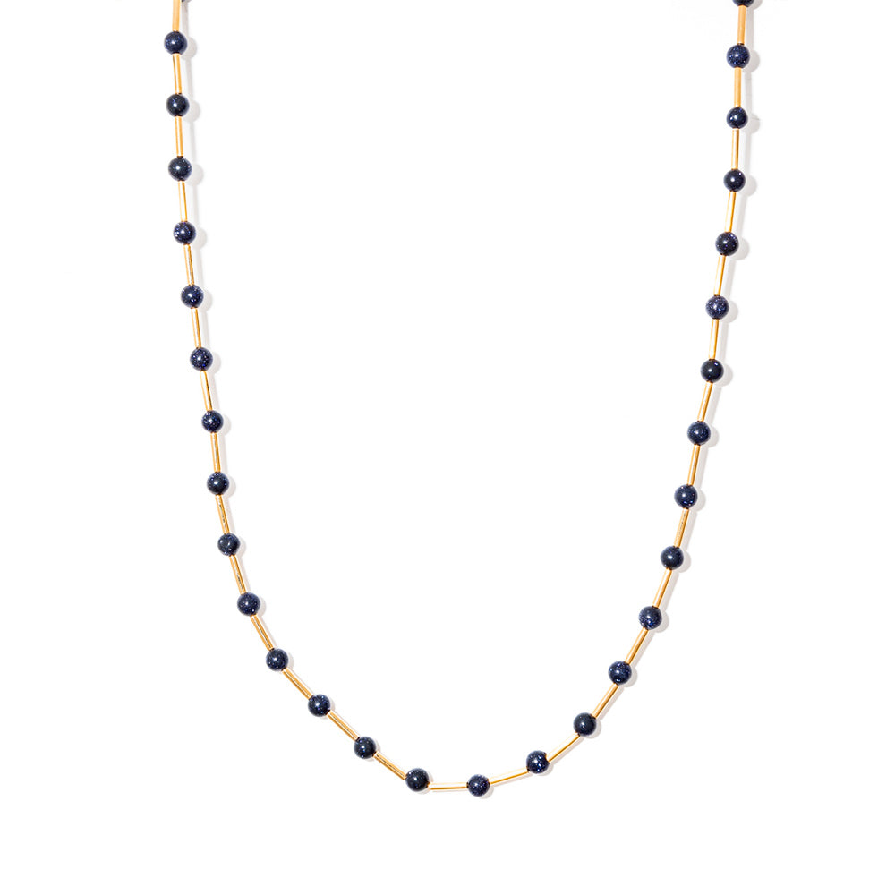Colar curto banhado a ouro 18k pedra das estrelas com detalhes em ouro 18k - Canopus