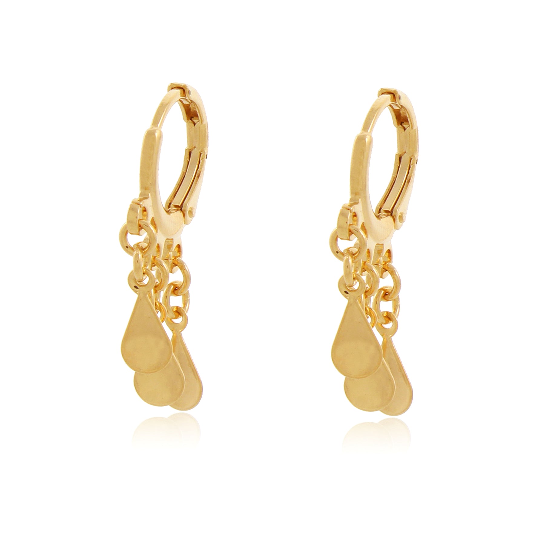 argola banhada a ouro 18k pingente gotinha - Hydrus