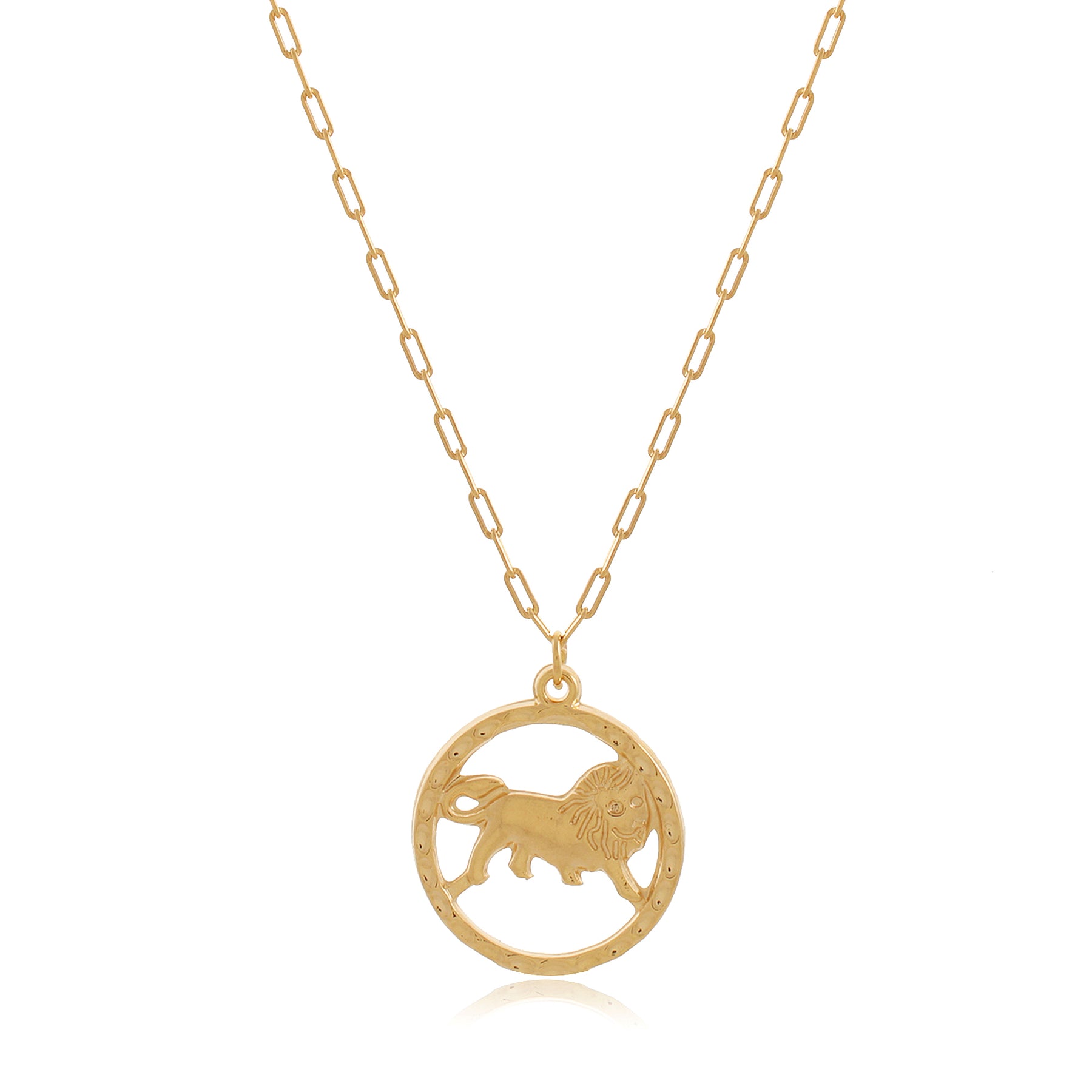 colar signo leão banhado a ouro 18k - SIGNO