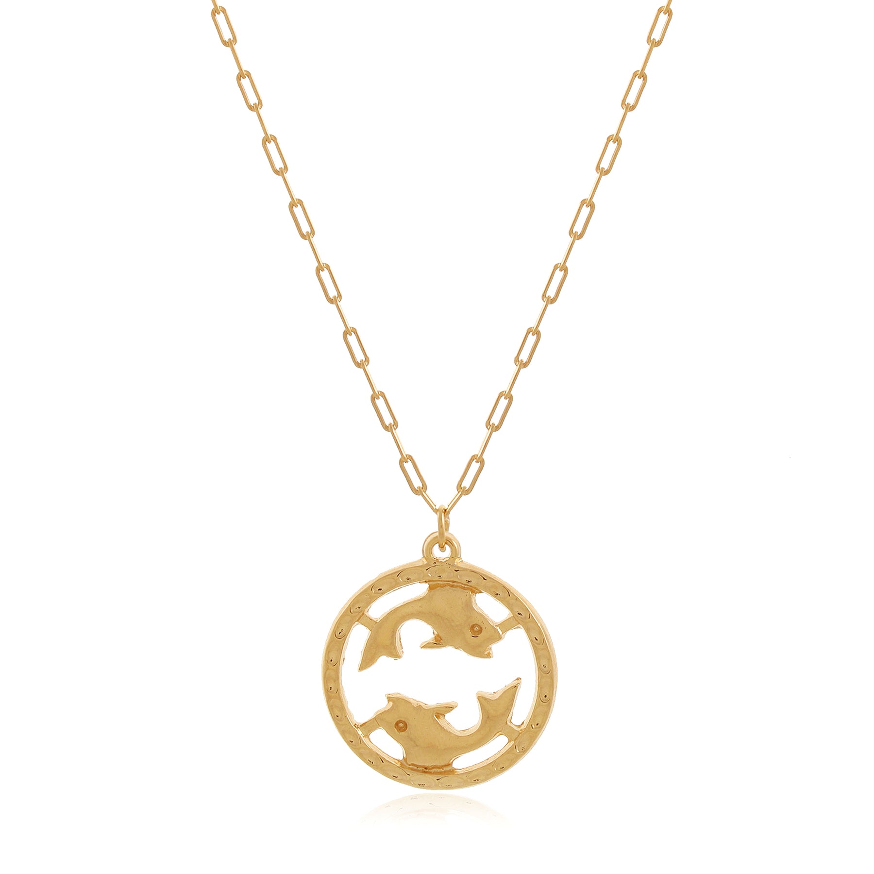 colar signo peixes banhado a ouro 18k - SIGNO