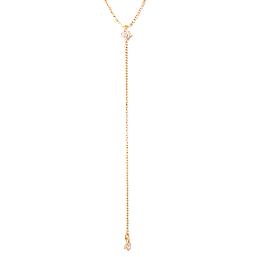 Colar Pêndulo Estrela de Zircônia Banhado a Ouro 18k – Epsilon | Brilho e Elegância
