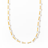 Colar curto pedra opaline com detalhes em ouro 18k - Canopus