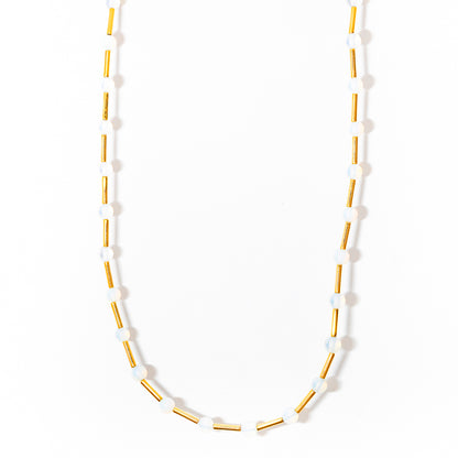 Colar curto pedra opaline com detalhes em ouro 18k - Canopus