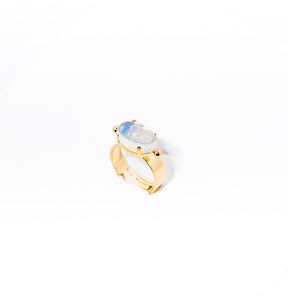anel banhado a ouro 18 k opalina - Deneb