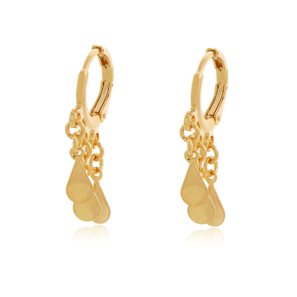 argola banhada a ouro 18k pingente gotinha - Hydrus