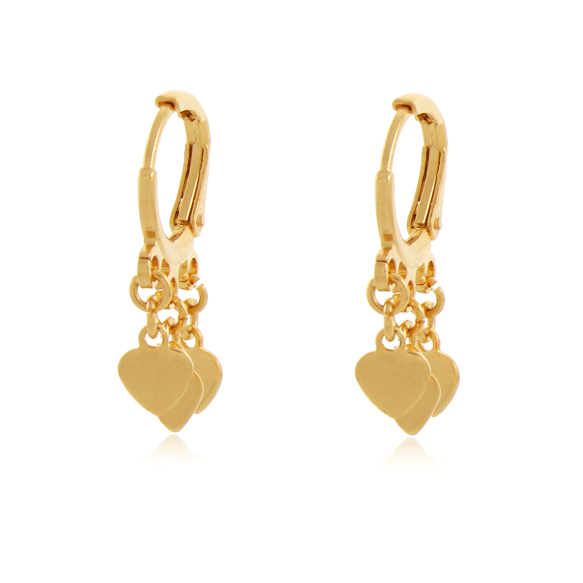 argola banhada a ouro 18k pingente coração- Antlia