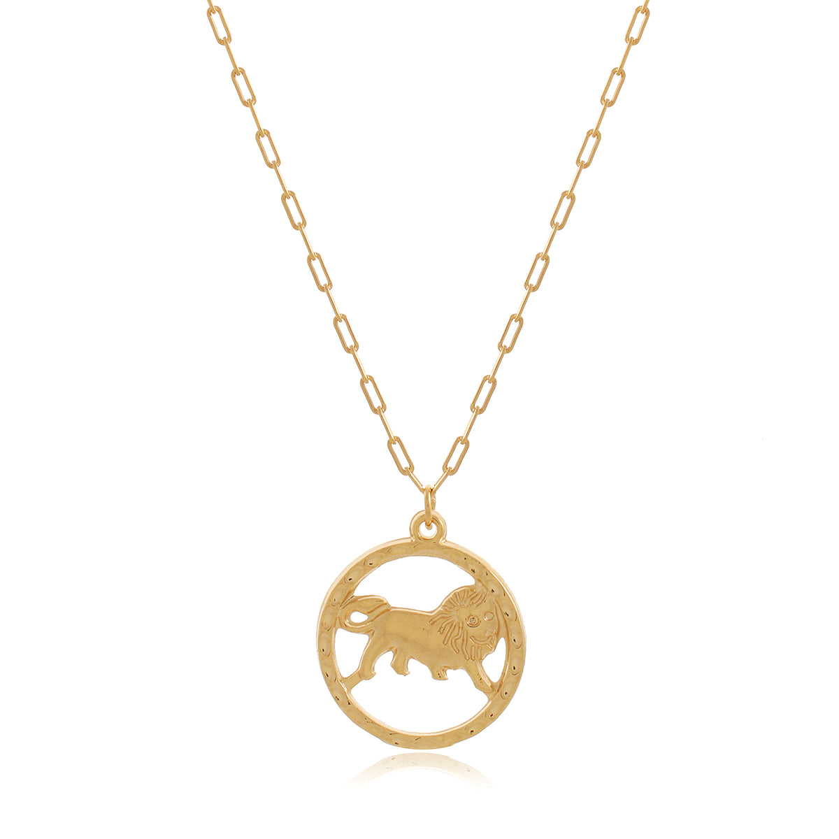 colar signo leão banhado a ouro 18k - SIGNO