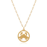 colar signo cancer banhado a ouro 18k - SIGNO