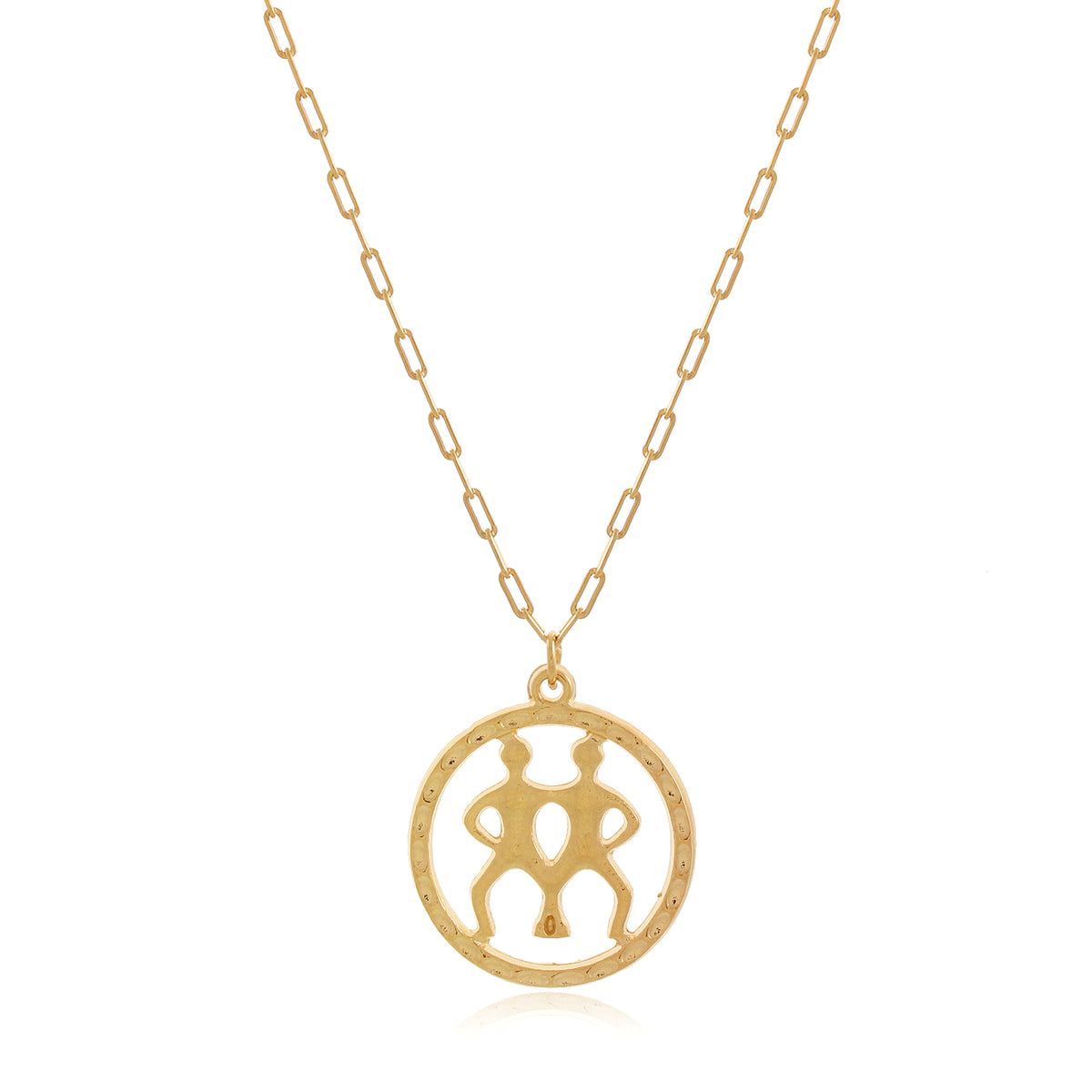 colar signo gemeos banhado a ouro 18k - SIGNO
