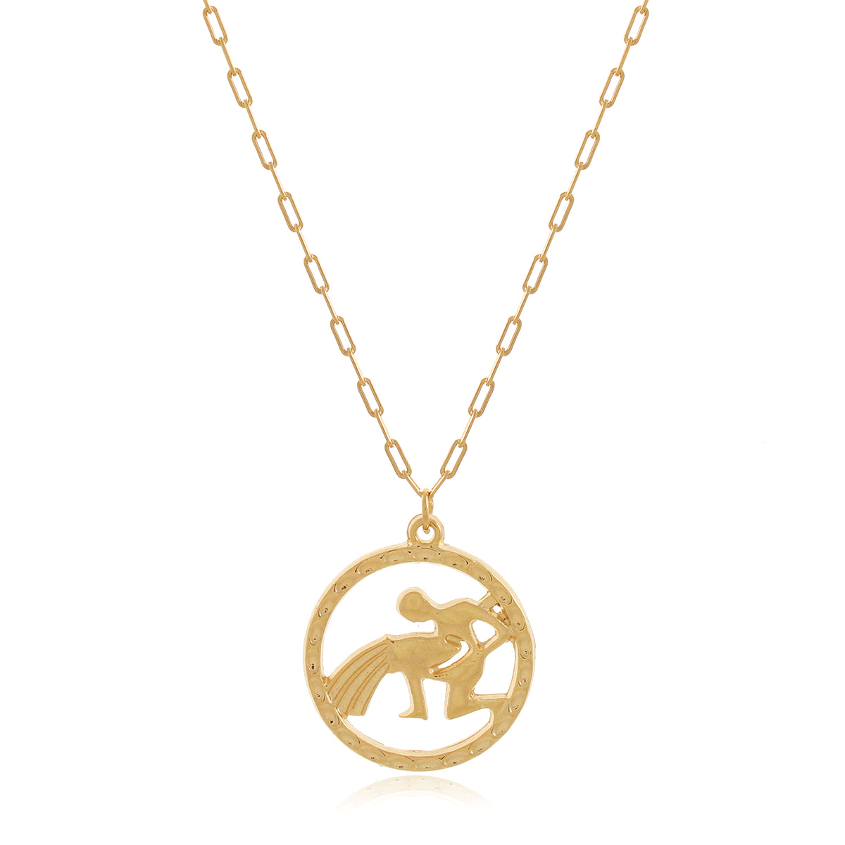 colar signo aquário banhado a ouro 18k - SIGNO