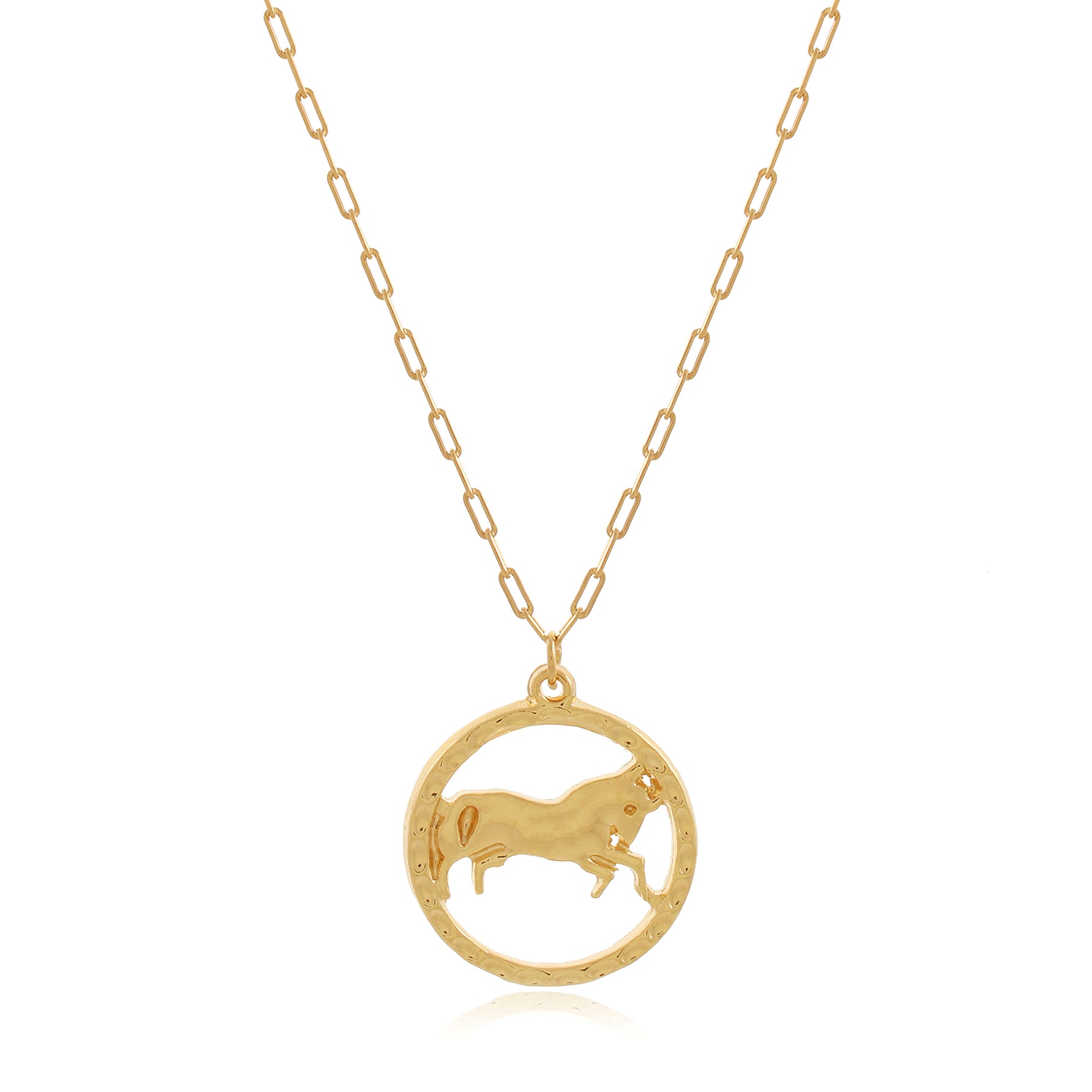 colar signo touro banhado a ouro 18k - SIGNO