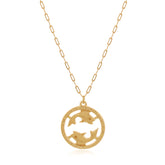 colar signo peixes banhado a ouro 18k - SIGNO