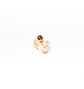 anel banhado a ouro 18 k olho de tigre - Tione