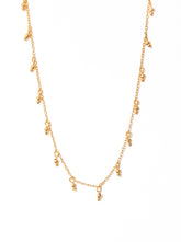 colar longo banhado a ouro 18k bolinhas de metal - Peacok