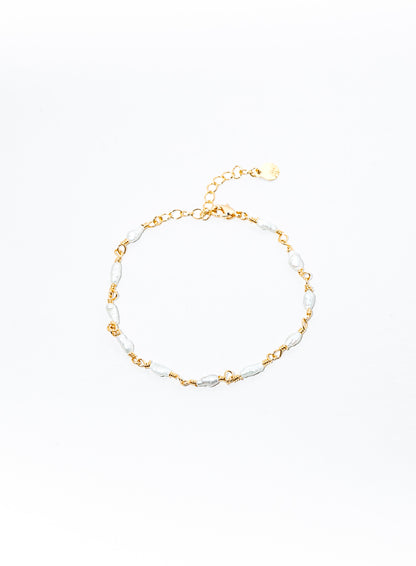 pulseira banhada a ouro 18 k de pérolinhas barrocas - Dafne