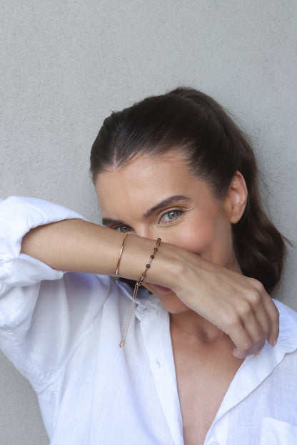 pulseira banhada a ouro 18 k olho de tigre - Canopus