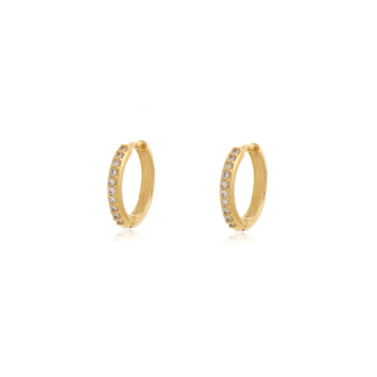 argola banhada a ouro 18K zirconias P - Indus