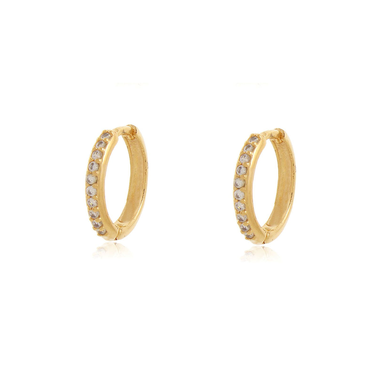 argola banhada a ouro 18K zirconias M - Indus