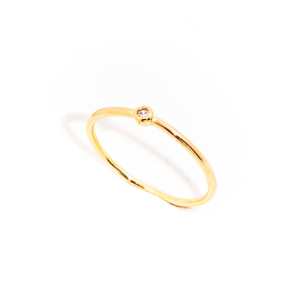 anel banhado a ouro 18 k zircônia - Dia