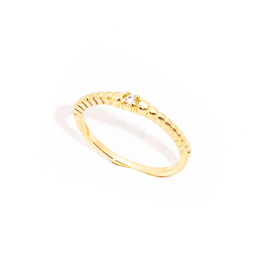 anel banhado a ouro 18 k zircônia - Elara