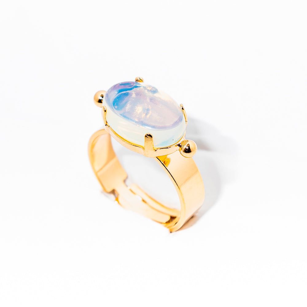 anel banhado a ouro 18 k opalina - Deneb