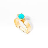 anel banhado a ouro 18 k turquesa - Tione