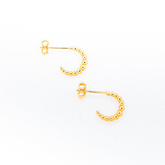 argola banhada a ouro 18k bolinhas PP - Rigel