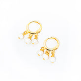 argola banhada ouro 18k mini pérolas - Átria