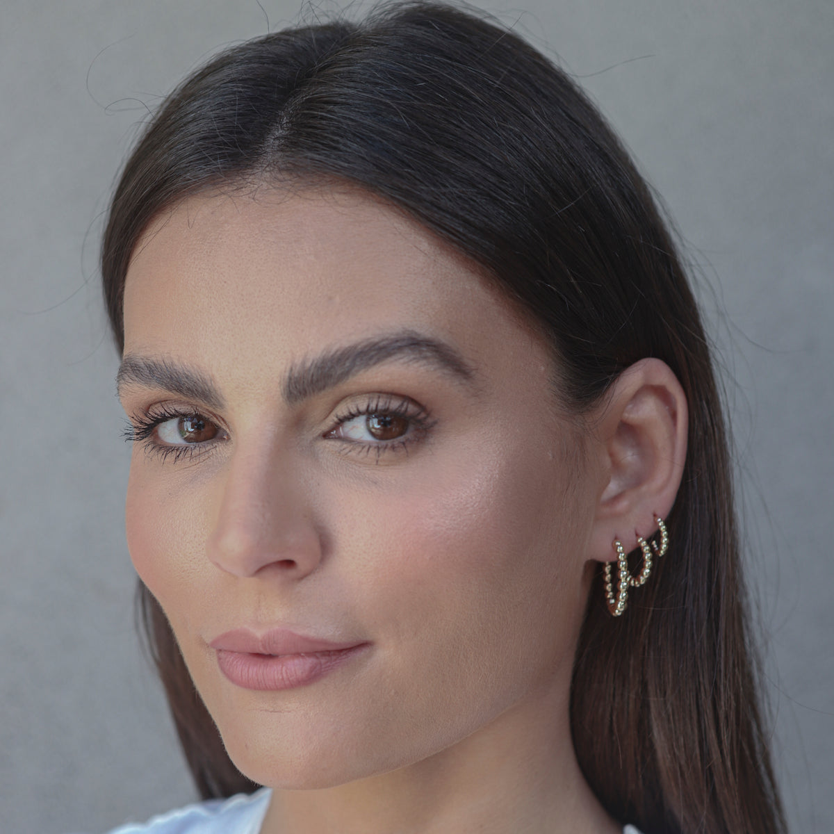 Trio de Argolas Banhado a Ouro 18K com Detalhe de Bolinhas – Trio Rigel | Moderno e Elegante