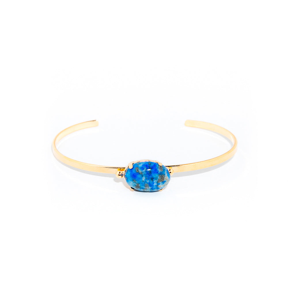 bracelete banhado a ouro 18k lápis lazuli - Titã