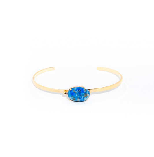 bracelete banhado a ouro 18k lápis lazuli - Titã