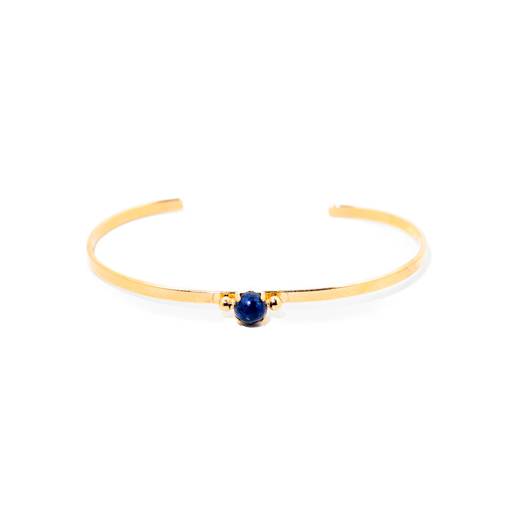 bracelete banhado a ouro 18 k lápis lázuli - Skathi
