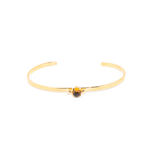 bracelete banhado a ouro 18 k olho de tigre - Skathi