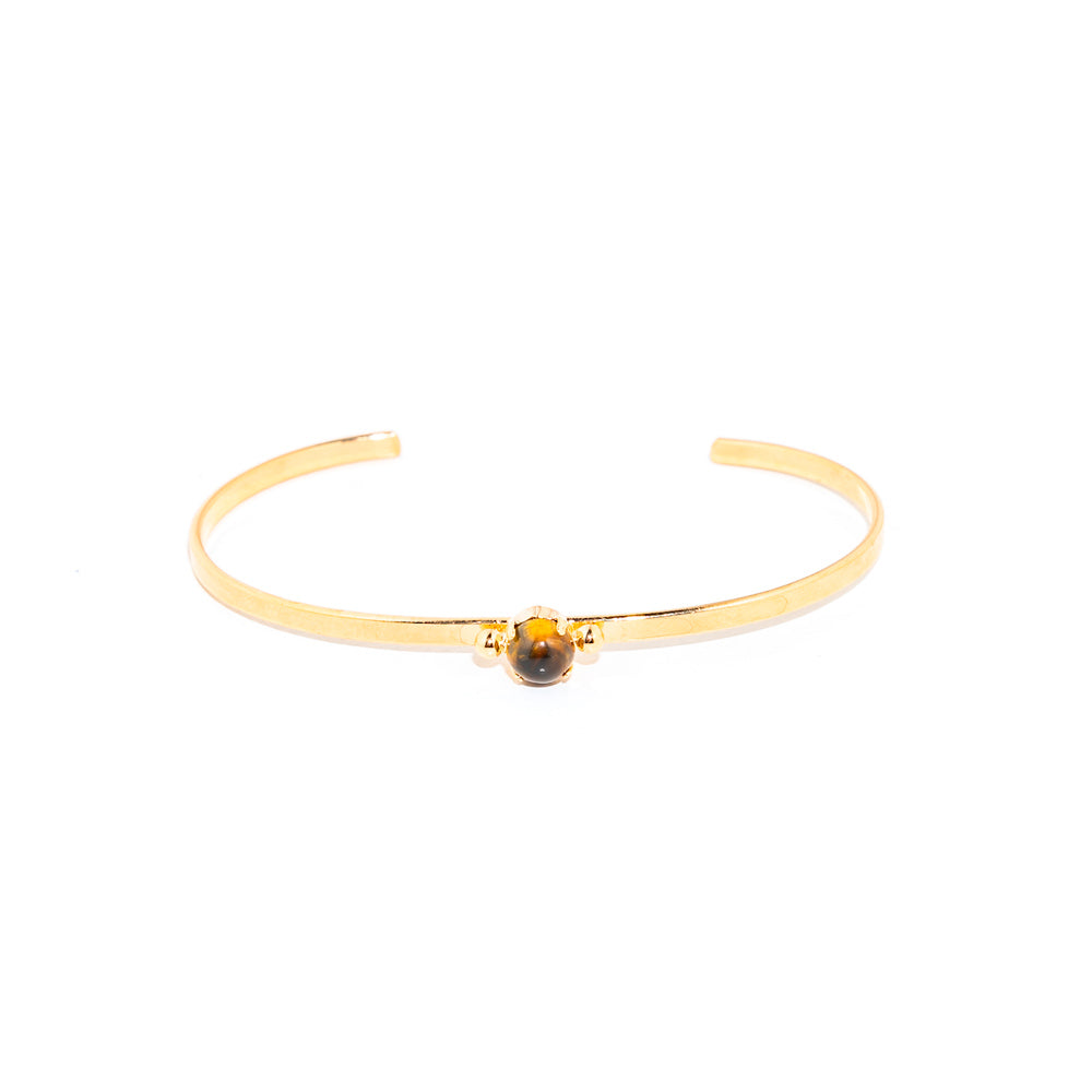 bracelete banhado a ouro 18 k olho de tigre - Skathi