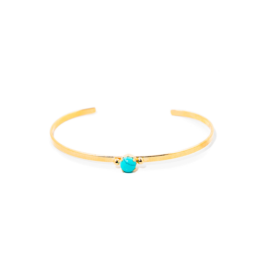 bracelete banhado a ouro 18 k turquesa - Skathi