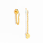 brinco banhado a ouro 18k Riviera P - Polaris