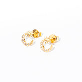 brinco banhado a ouro 18k lua estrela cravejado de mini zircônias P - Hadar