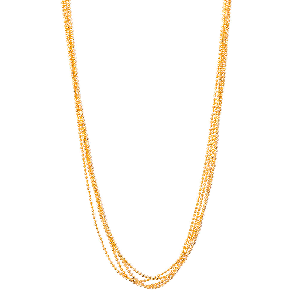 gargantilha banhada a ouro 18k corrente micro bolinha - Harp