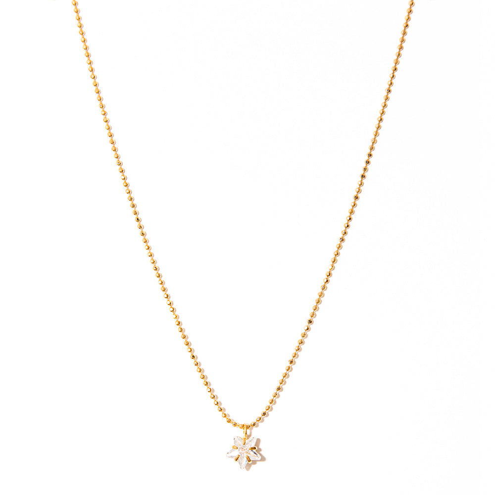 colar banhado a ouro 18 k estrela de zircônia - Sirius