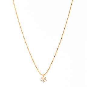 colar banhado a ouro 18 k estrela de zircônia - Sirius
