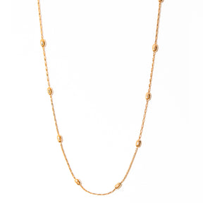 colar banhado a ouro 18k corrente fina grão de arroz - Celeno
