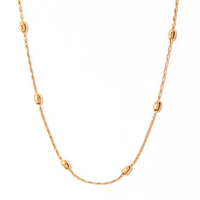 colar banhado a ouro 18k corrente fina grão de arroz - Celeno