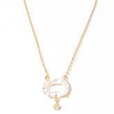 colar banhado a ouro 18k quartzo de cristal estrela zircônia - Mintaka