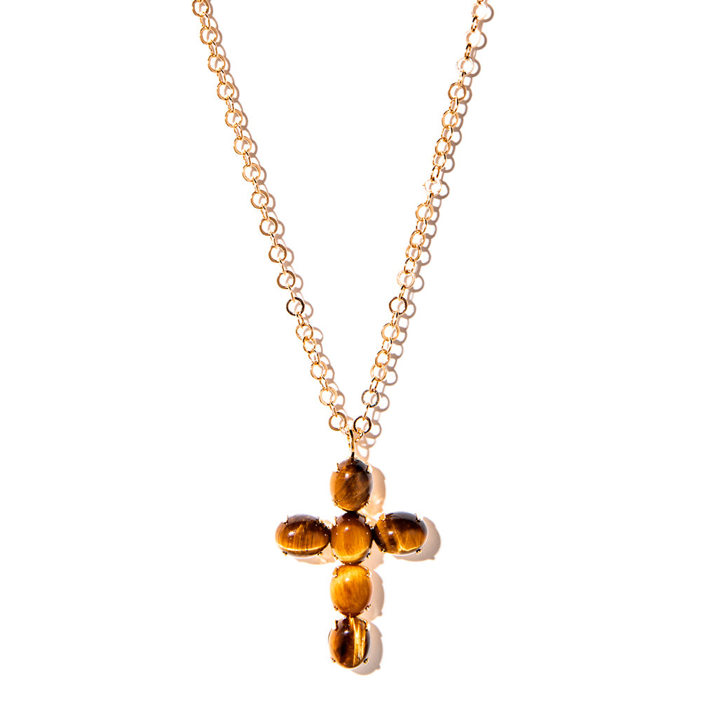 colar banhado a ouro 18k cruz celestial - Crux