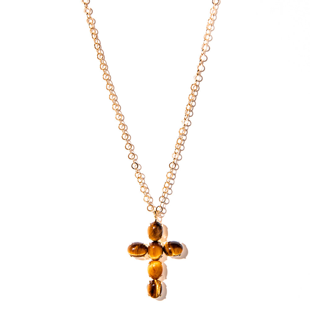 colar banhado a ouro 18k cruz celestial - Crux