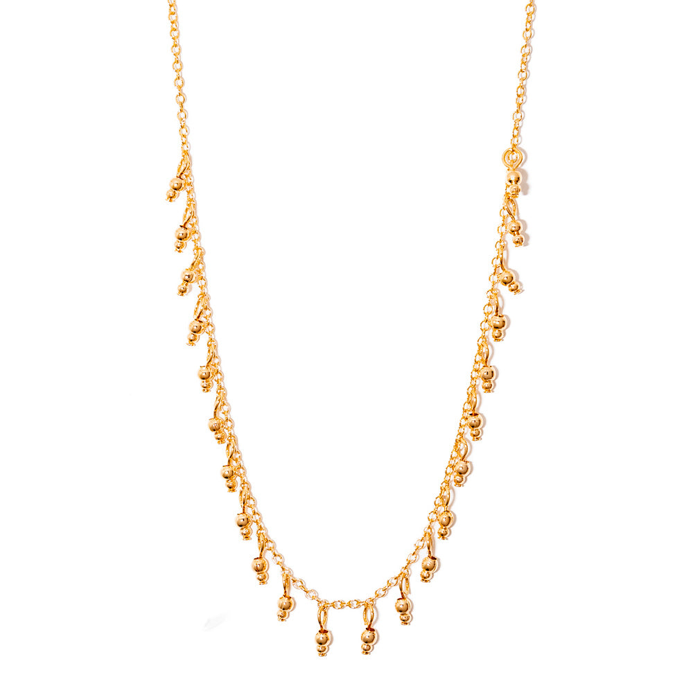 colar banhado a ouro 18k curto bolinhas - Pysis