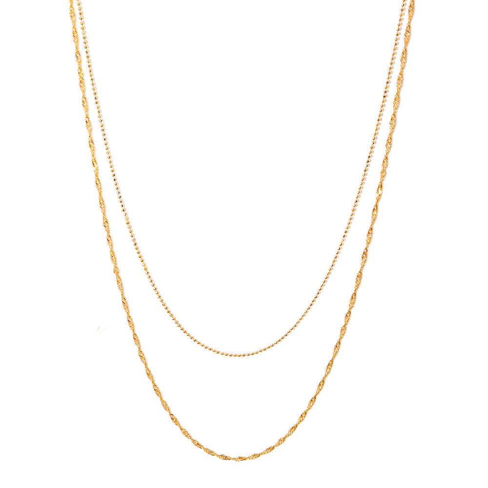 colar banhado a ouro 18k duas correntes - Musca