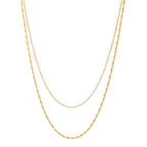 colar banhado a ouro 18k duas correntes - Musca