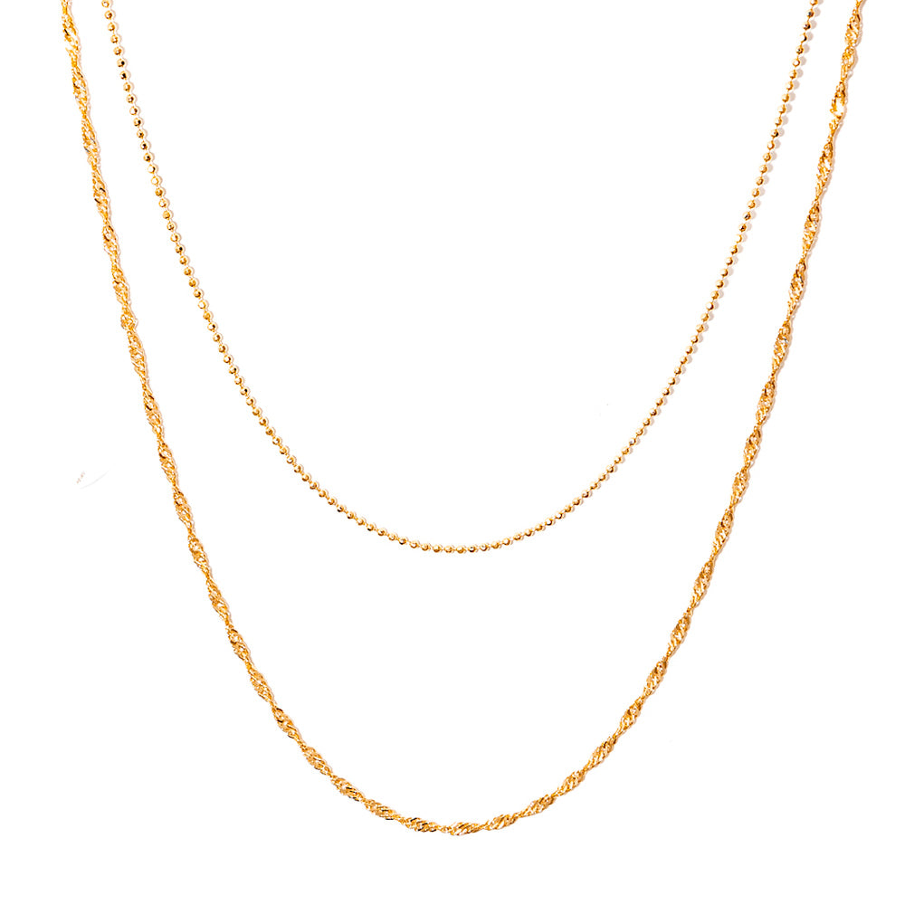 colar banhado a ouro 18k duas correntes - Musca