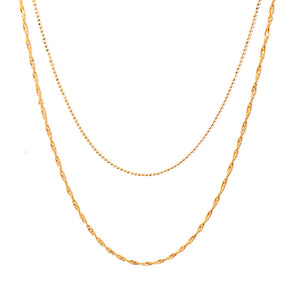 colar banhado a ouro 18k duas correntes - Musca